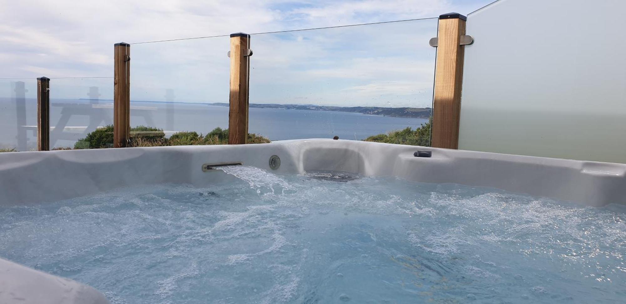 Sunset Sea View Chalet With Hot Tub Torpoint Buitenkant foto